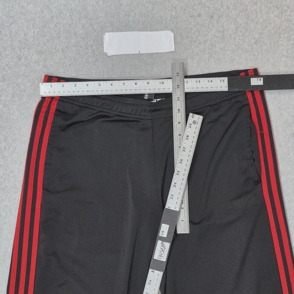 Adidas Men Activewear Pants M Black Track Red Stripe 30